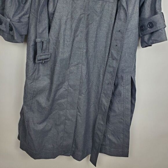 3.1 Phillip Lim Dolman Sleeve Wool Flannel Trench Melange Grey Coat Jacket NWT - Picture 7 of 7